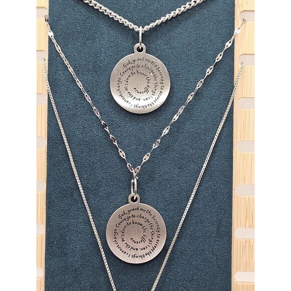 Stainless Steel Serenity Prayer Necklace Choice of Chain Recovery 12 Step - Picture 5 of 7
